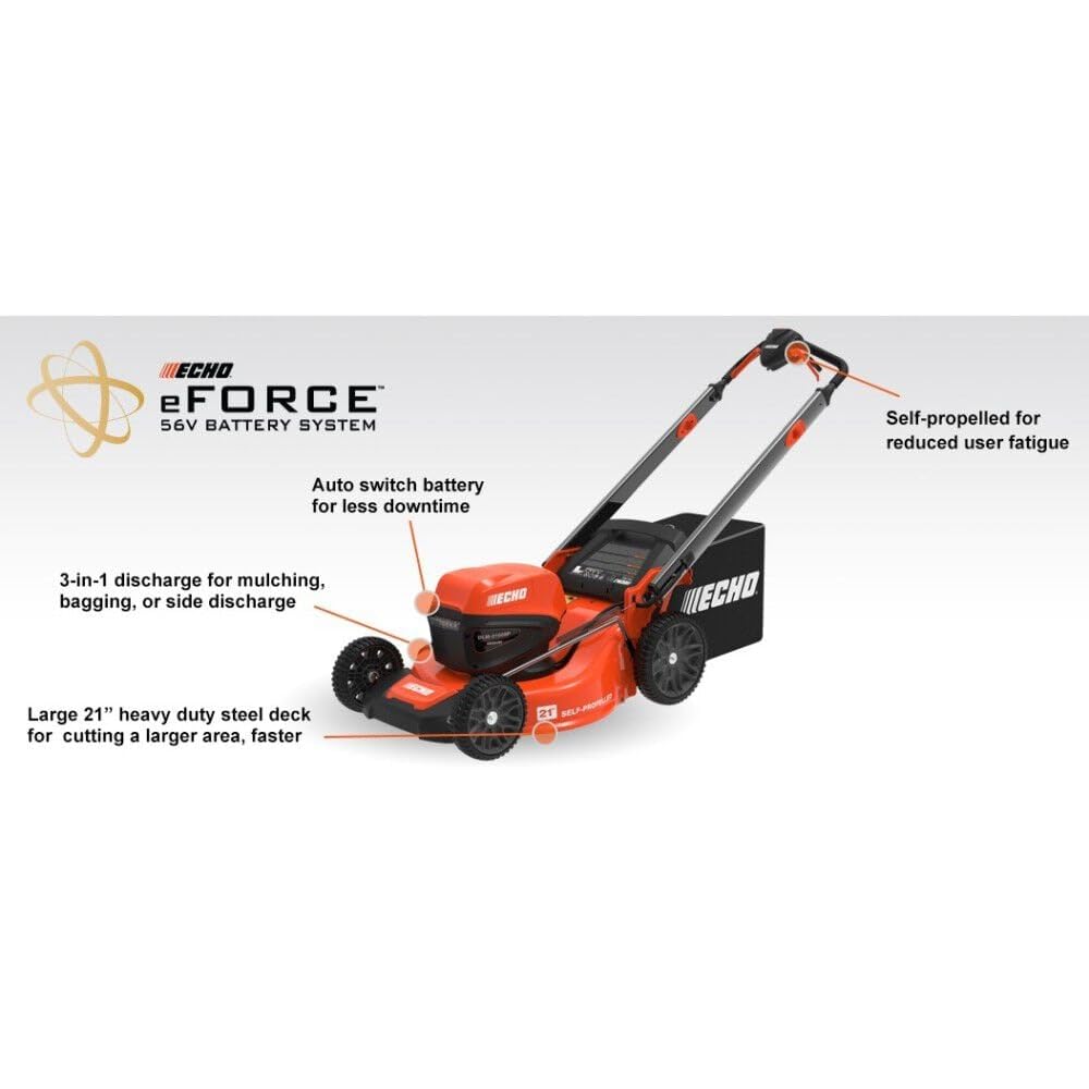 (MOWER ONLY) ECHO eFORCE 56V 21 in. Cordless Battery Self-Propelled Lawn Mower