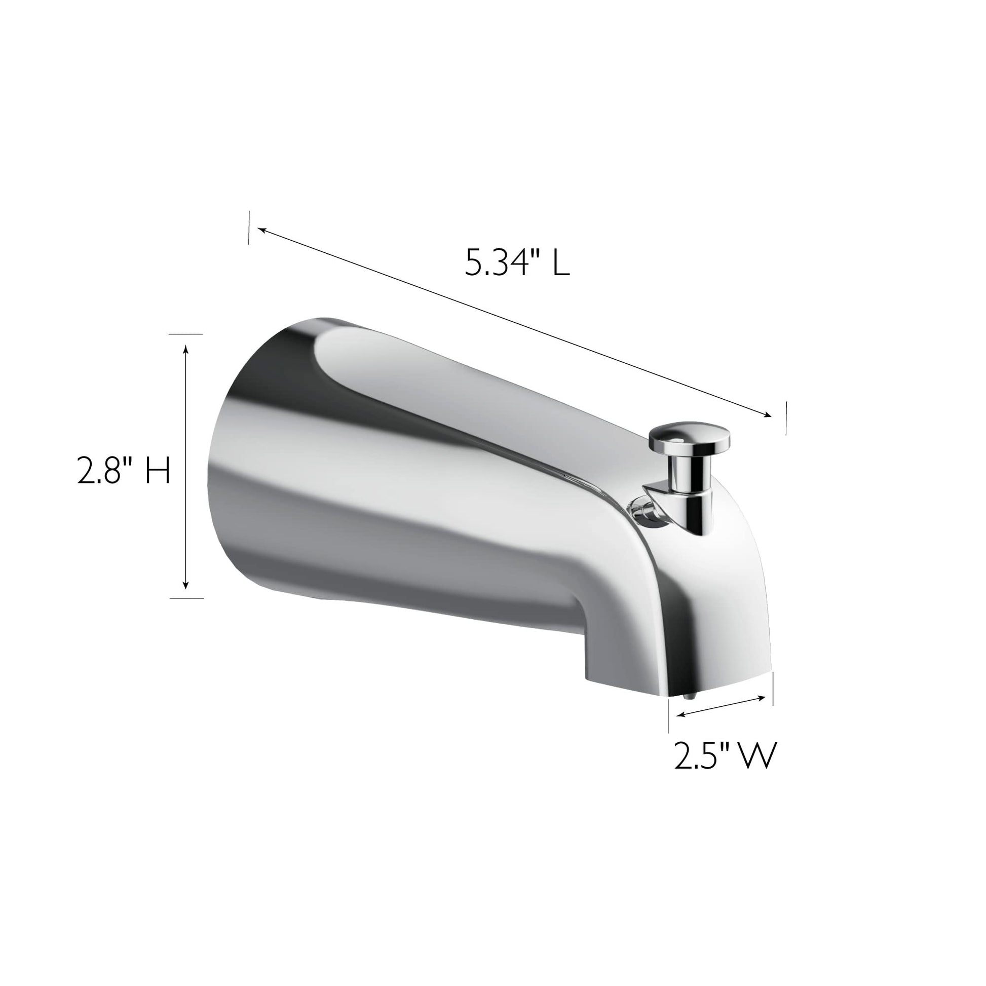 Design House 522912 Slip-On Pull-Up Wall Mount Tub Diverter Spout, Polished Chrome