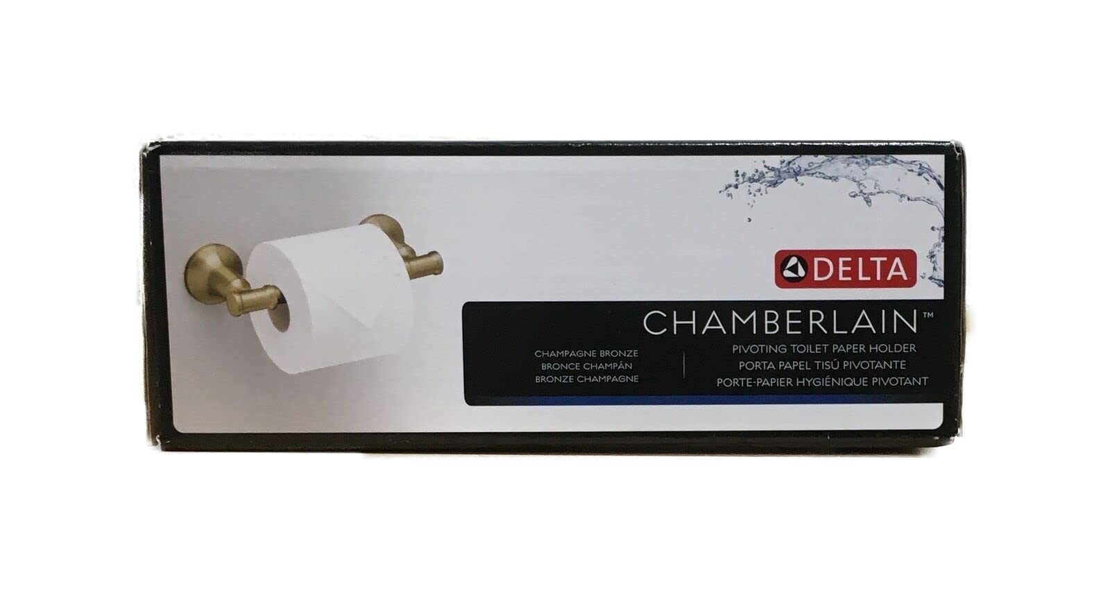 Delta Chamberlain Wall Mount Pivot Arm Toilet Paper Holder Bath Hardware Accessory in Champagne Bronze CML50-CZ