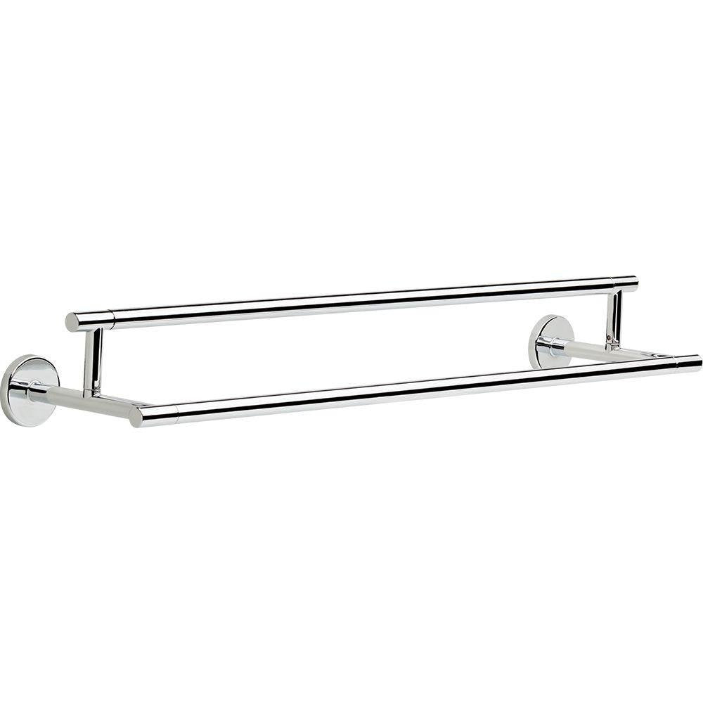 DELTA FAUCET 75925 Trinsic 24 in. Double Wall Mount Towel Bar Bath Hardware Accessory in Polished Chrome