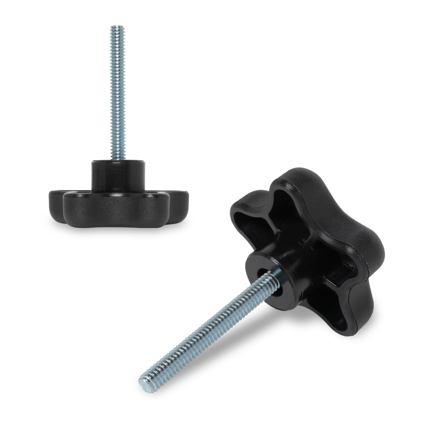 POWERTEC 10 Pack 1/4"-20 5 Star Knobs with 2" Threaded Stud, Thumb Screw Knobs with bolts for Lawn Mower, Umbrella Base, Woodworking Tools & Jigs, Clamps (QNB3010-P2)
