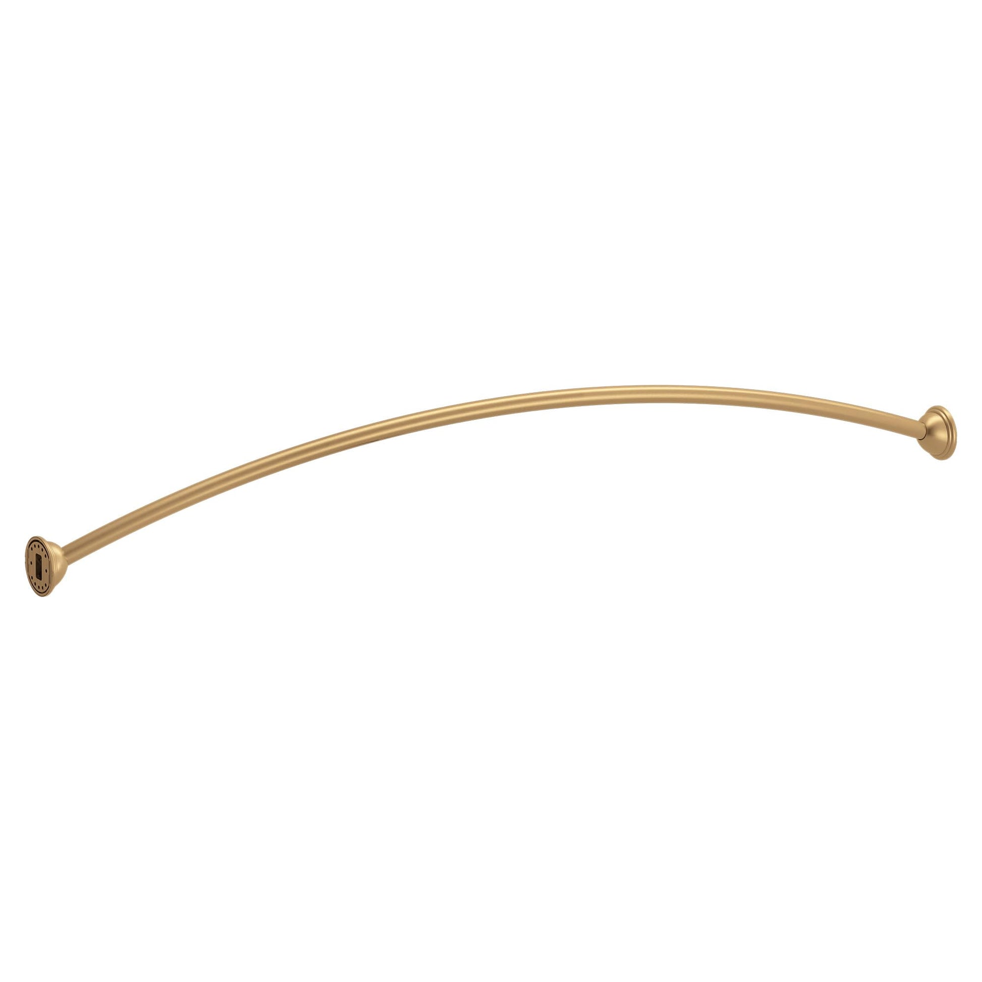 Moen Bronzed Gold Curved Adjustable Length Fixed Mount Single Shower Curtain Rod for Bathroom, CSR2160BZG