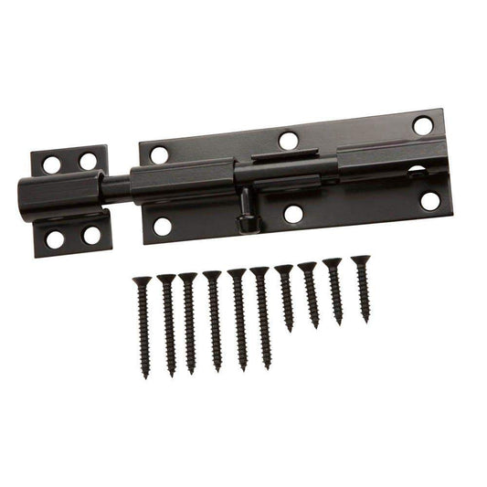 Everbuilt 6 in. Black Heavy Duty Barrel Bolt