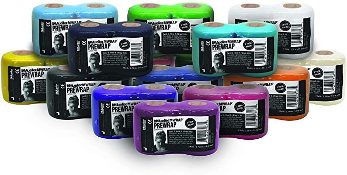 MUELLER Sports Medicine MWrap, Pre Wrap, Athletic Tape Underwrap for Sports, Hair, Ankles, Wrist, Hands and Knees, Water-Resistant, Latex Free, 2.75" x 21.4 Yards Per Roll, 2 Rolls, Maroon