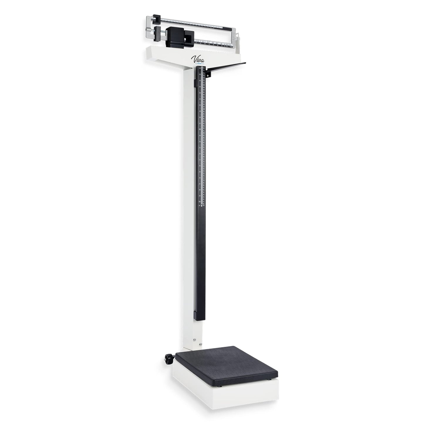 AdirMed Mechanical Physician Scale with Height Rod - Manual Measuring Scale - Eye-Level Display Dual Reading Die-Cast Beam with Two Sliding Weights & Retractable Height Rod