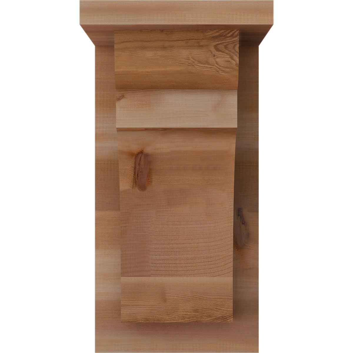 Ekena Millwork COR06X08X12YOR01RWR 6"W x 8"D x 12"H Yorktown Rough Sawn Corbel w/Backplate, Western Red Cedar
