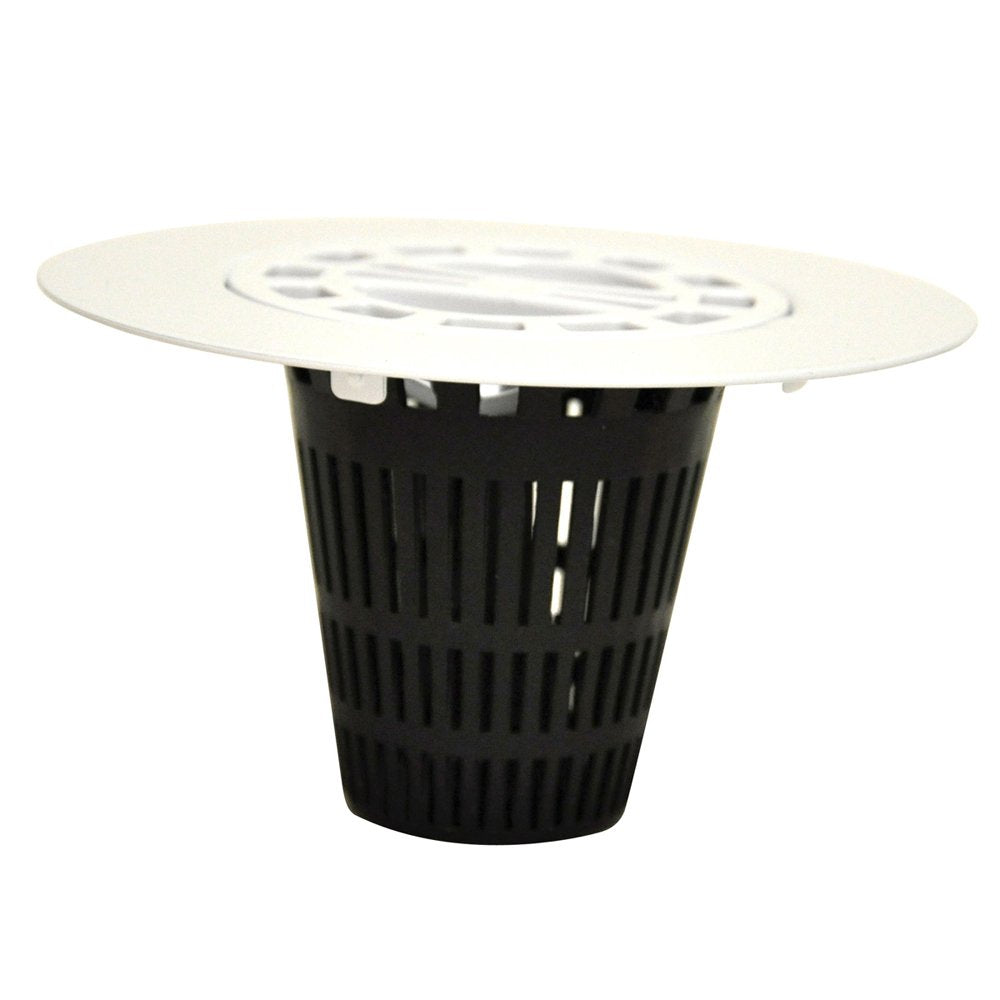 Danco Snap-in Shower Drain Cover with in-Drain Hair Catcher, 4-1/4" Round, White Strainer, (10533)