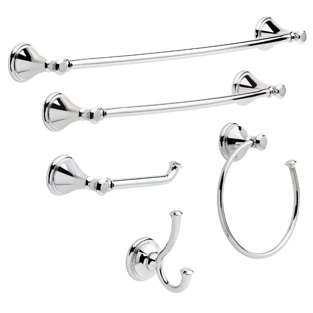 Delta Towel Rack | 24 Inch Polished Chrome Towel Bar for Bathroom, Kitchen | Cassidy Accessories