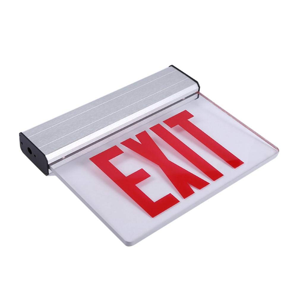Commercial Electric 120-Volt to 277-Volt with Ni-Cad 4.8-Volt Edge Lit Integrated LED Red Exit Sign 1005183469