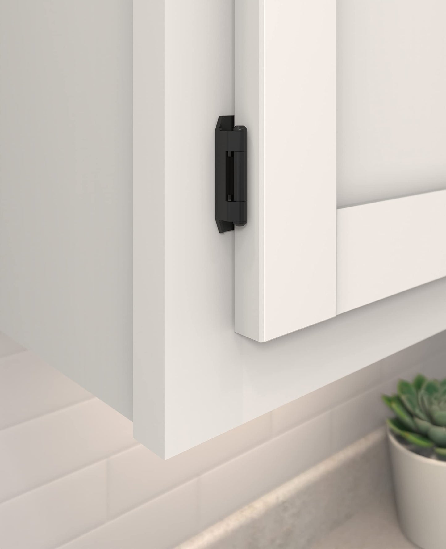 Amerock BPR8700FB | Cabinet Hinge | 3/8 inch (10 mm) Inset Double Demountable | Matte Black | Kitchen Cabinet Door Hinge | 1 Pair/2 Pack | Functional Hardware