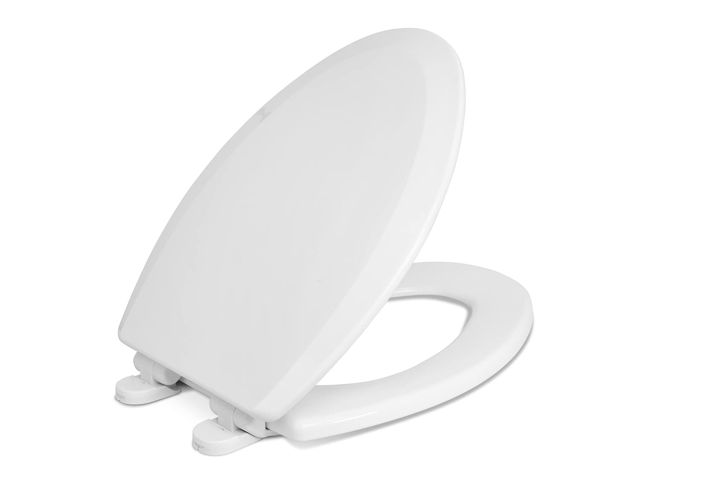 Centoco Elongated Toilet Seat, Slow Close, Wood Core/Plastic Finish, White