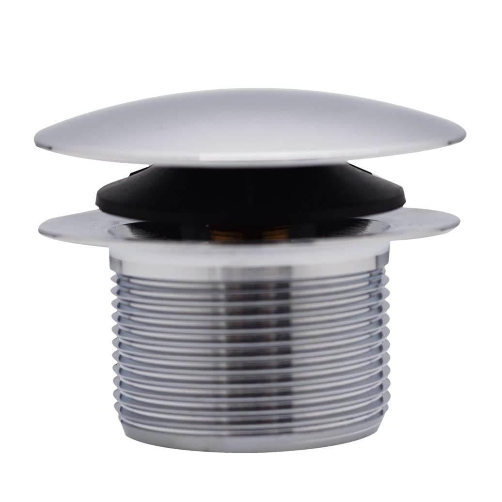 Westbrass A398R-26 1-1/2" NPSM Coarse Thread Mushroom Tip-Toe Bathtub Drain Stopper, Polished Chrome