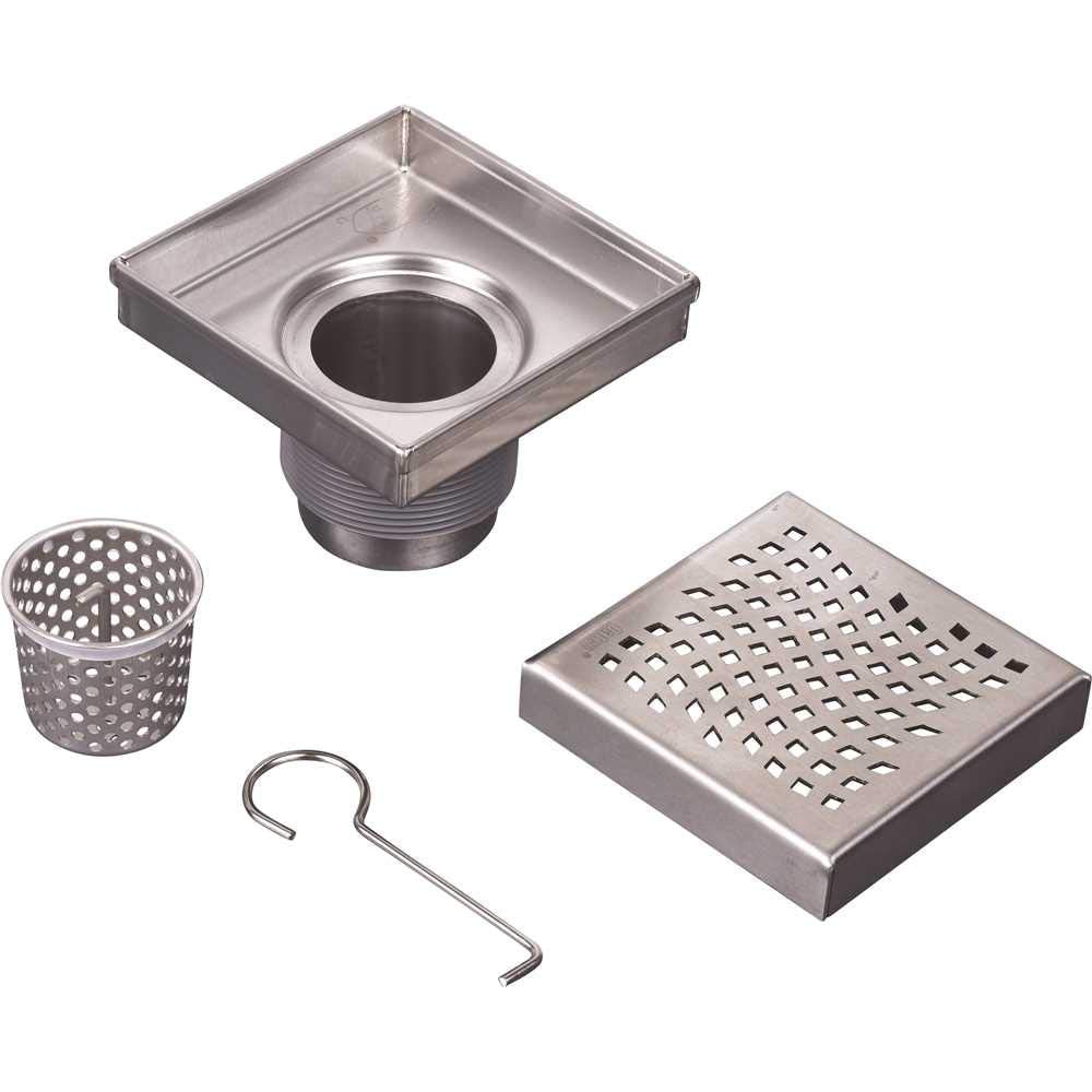 Designline 4 in. x 4 in. Square Drain Wave Grate