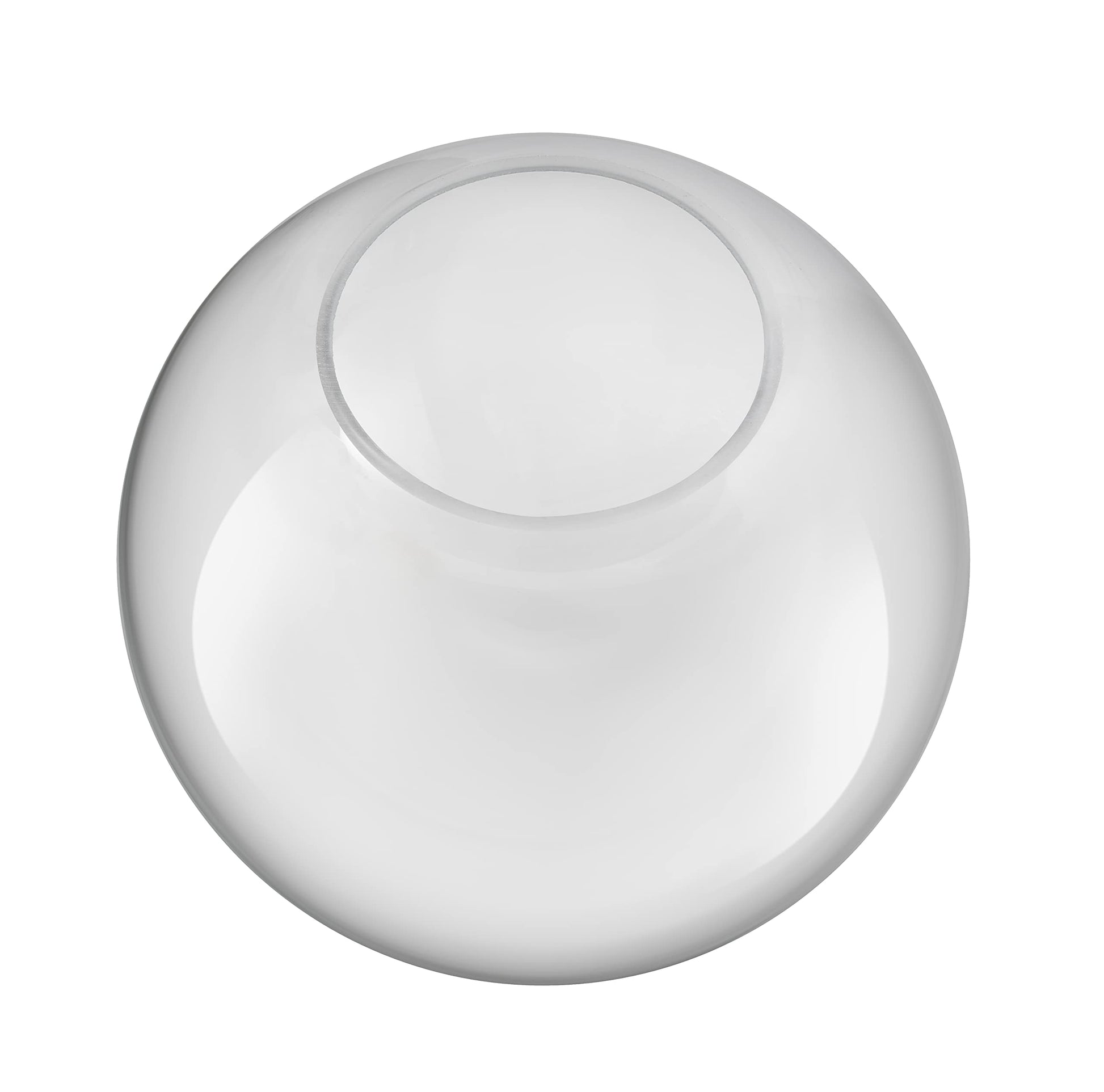 Aspen Creative 28005-60-1, 6" Clear Glass Globe, Neckless for Wall Sconces, Fitter: 2-3/4"