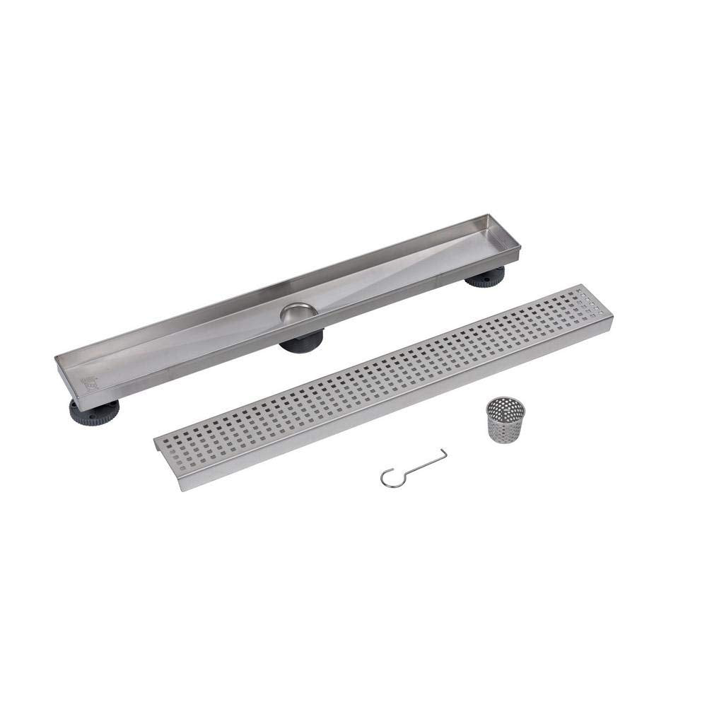 Designline 24 in. Stainless Steel Linear Shower Drain Square Grate