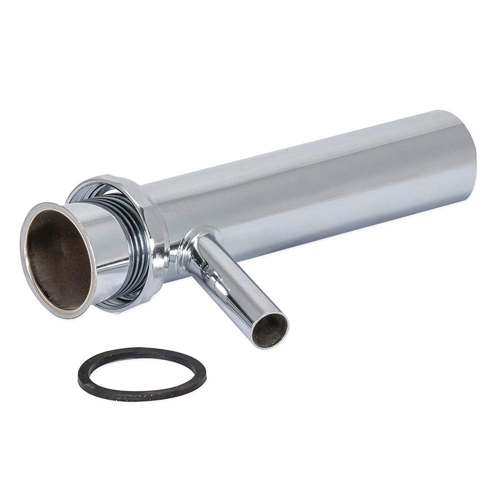 EZ-FLO 1-1/2 Inch x 8 Inch Dishwasher Tailpiece, Direct Connection for Tubular Drain Applications, 7/8 Inch OD Branch, Chrome Finish, 35128