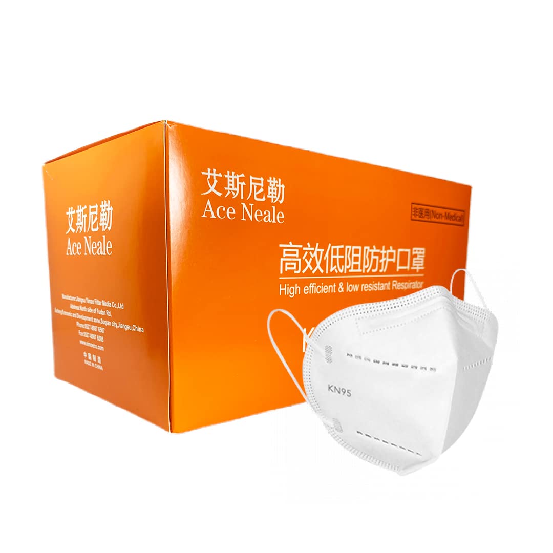 [50 PACK] White Face Mask With Nose Clip and adjustable Ear Loop