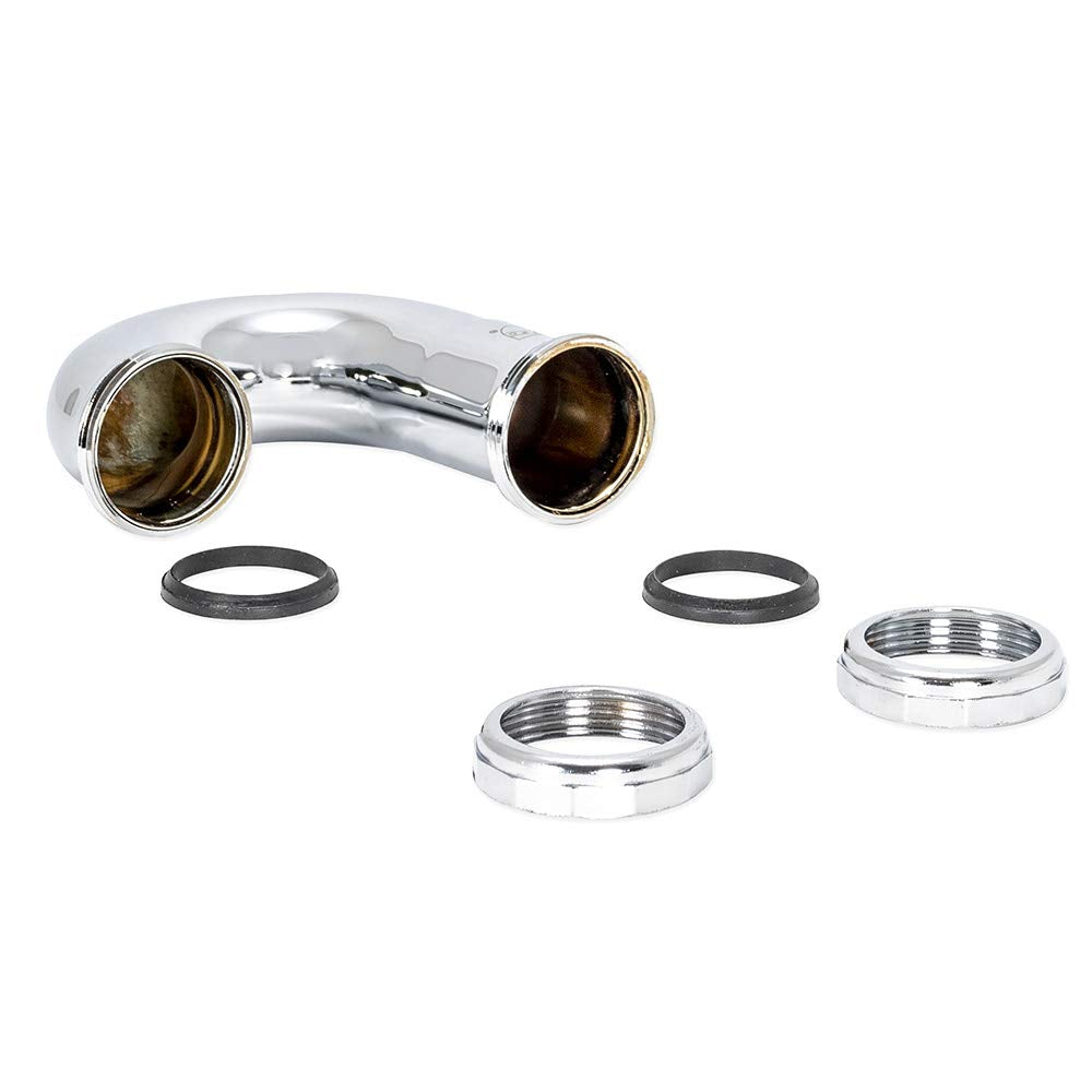 Eastman 1-1/2 Inch Heavy Duty J Bend with Slip Joint Connection, 22 Gauge, Brass Plumbing Fitting, Chrome, 35123