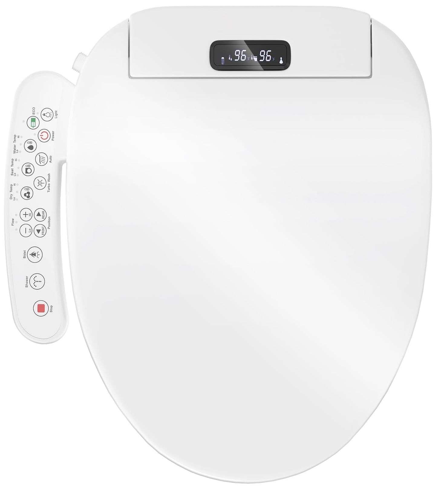 Upgrade Bidet Toilet Seat Elongated, Rear and Feminine Wash, Unlimited Warm Water, Heated Seat, Warm Air Drying, Soft Close Lid Upgraded Bidet Toilet