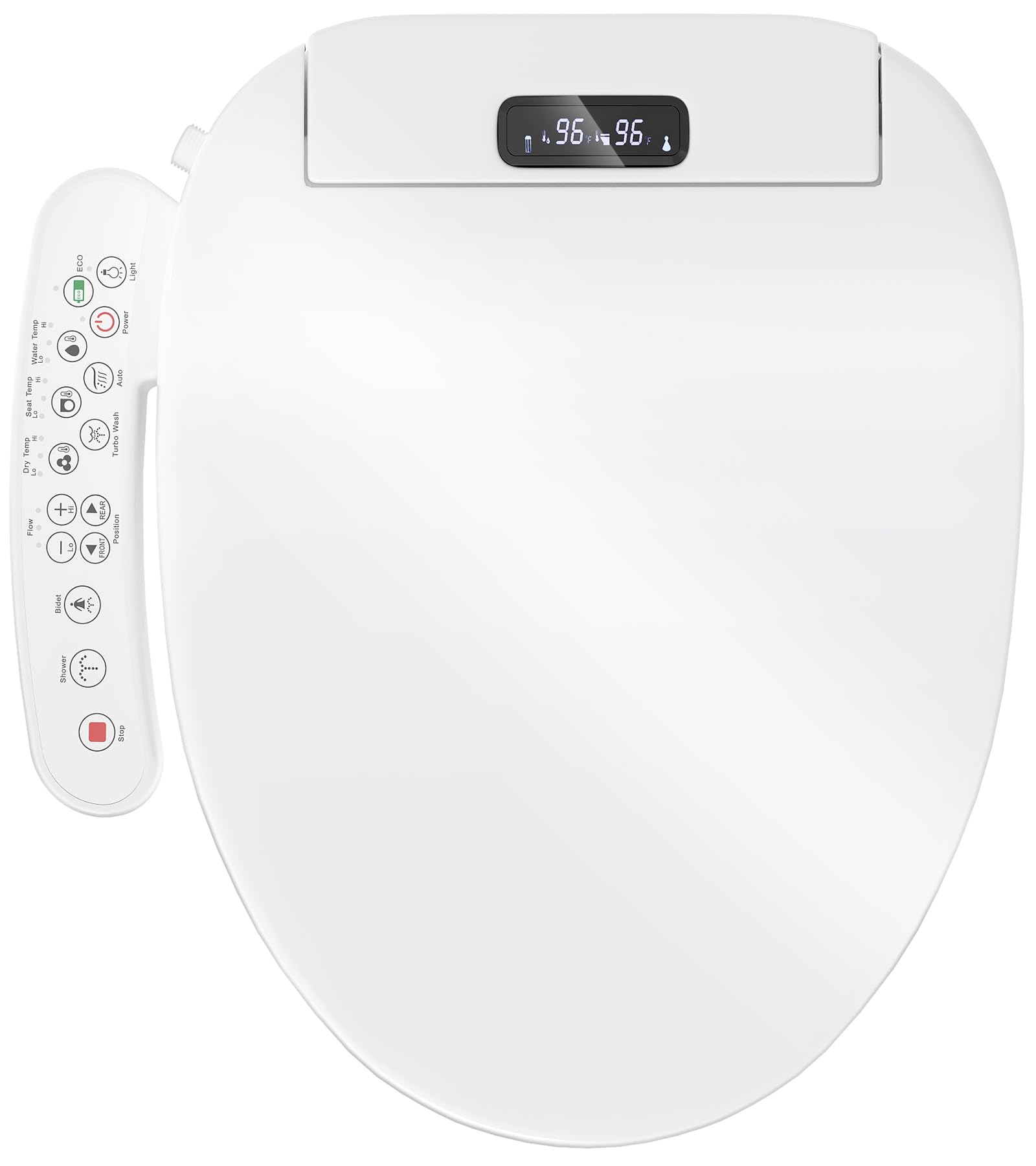 Upgrade Bidet Toilet Seat Elongated, Rear and Feminine Wash, Unlimited Warm Water, Heated Seat, Warm Air Drying, Soft Close Lid Upgraded Bidet Toilet