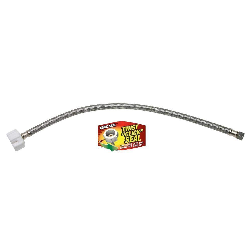 Fluidmaster 3/8 in. x 7/8 in. x 1.67 ft. Stainless Steel Click Seal Toilet Connector