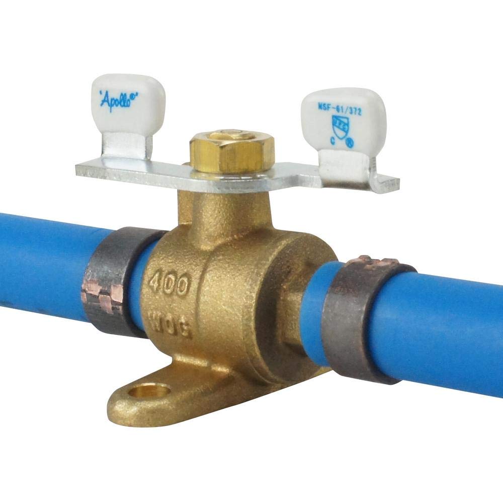 1/2 in. Brass PEX Barb Ball Valve with Tee Handle and Mounting Pad