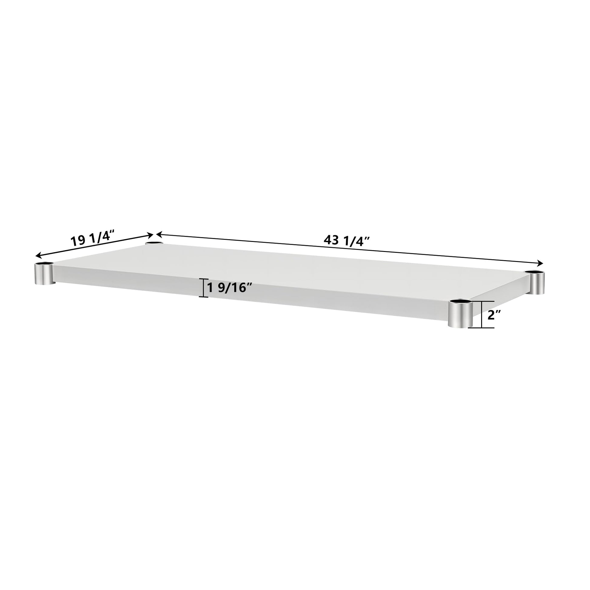 HARDURA Galvanized Under Shelf for Prep and Work Table Adjustable Lower Shelf for 24" x 48" Stainless Steel Table