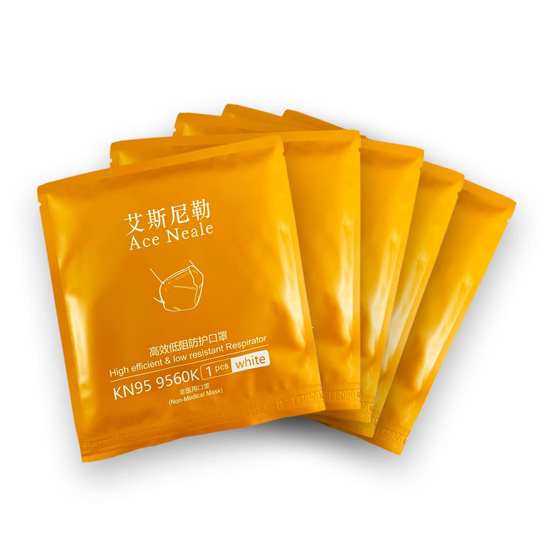 [50 PACK] White Face Mask With Nose Clip and adjustable Ear Loop