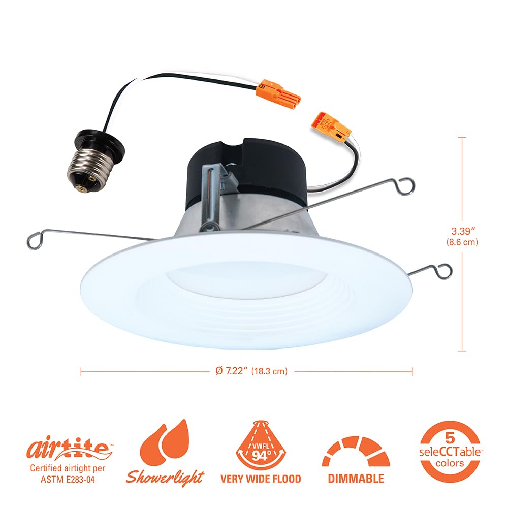 HALO LT 5/6 inch LED recessed Can Light Trim, 5 CCT, Dimmable, 750lm