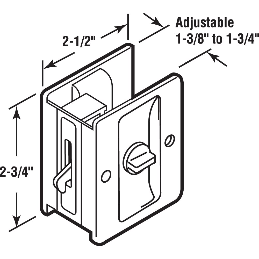 Prime-Line N 6771 Pocket Door Privacy Lock with Pull, Brass