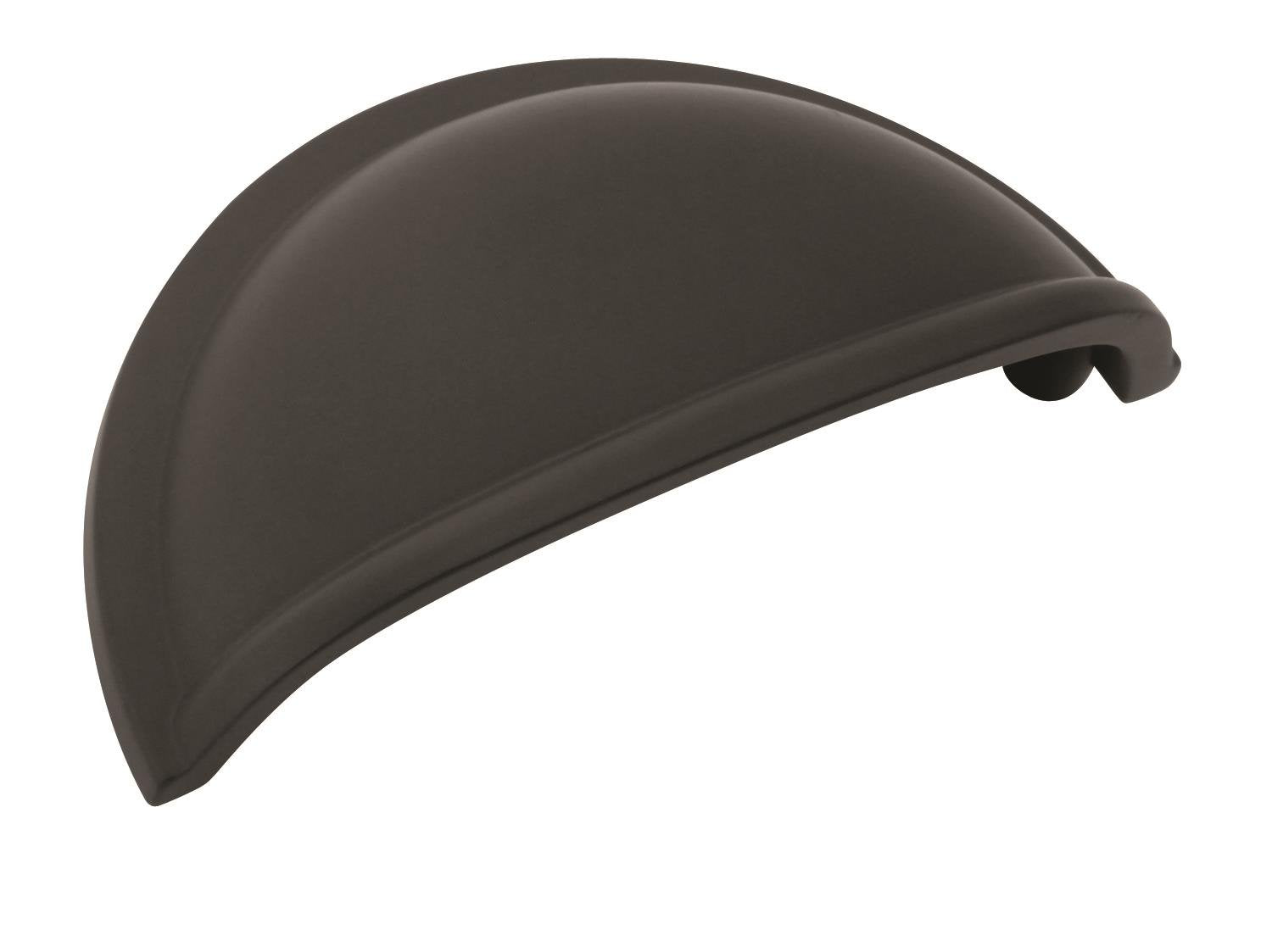 Amerock | Cabinet Cup Pull | Matte Black | 3 inch (76 mm) Center-to-Center | Cup Pulls | 1 Pack | Drawer Pull | Drawer Handle | Cabinet Hardware