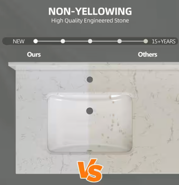 NTQ Etyi 66 in. W x 22 in. D Engineered Stone Vanity Top Rectangular Double Sink Bathroom Vanity Top in Carrara White
