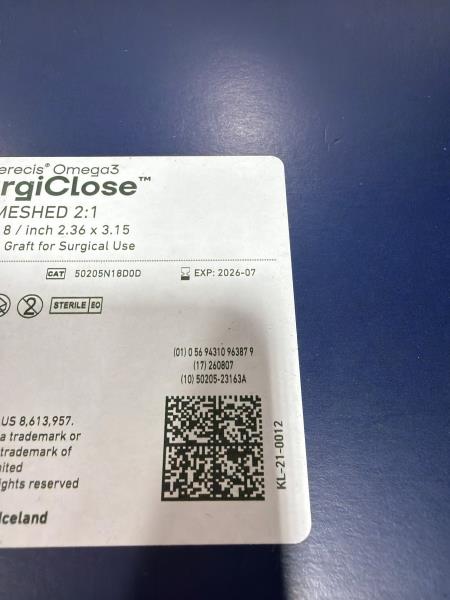 Kerecis Omega3 SurgiClose Meshed 2:1 Fish Skin Graft