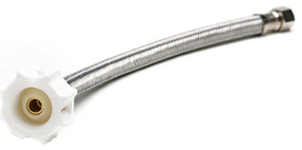 12-in. Toilet Connector, Click Seal, Braided Stainless Steel, 3/8 Compression X