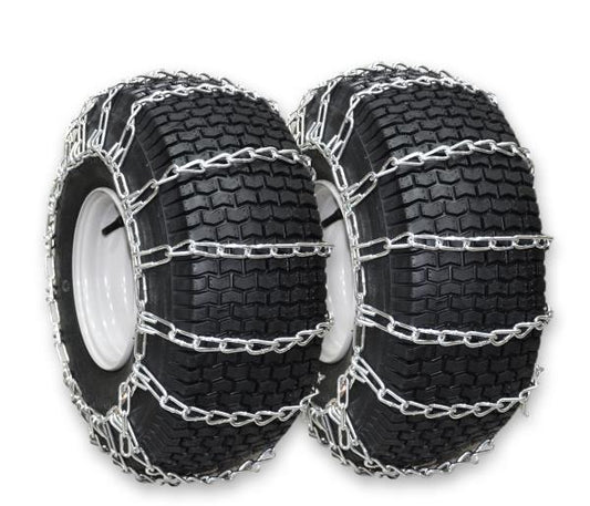OakTen Set of 2 12x4x6 4.1x3.5x6 4.10-6NHS Tire Chains for Lawn Garden Tractors Mowers and Rider 2-Link Lawn Tractors Tire Chains