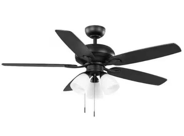 *READ* Hampton Bay Rockport II 52 in. Indoor Matte Black LED Ceiling Fan