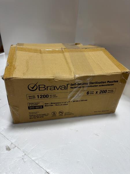 Braval Self-Sealing Sterilization Pouches 1200 Ct