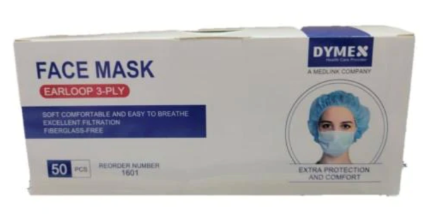 DYMEX Disposable 3-Ply Masks - Case of 2,000