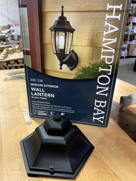 TOP COVER & FINIAL ONLY Hampton Bay Lighting 14.5 in. Black Outdoor Wall Lantern (G14796-BK)