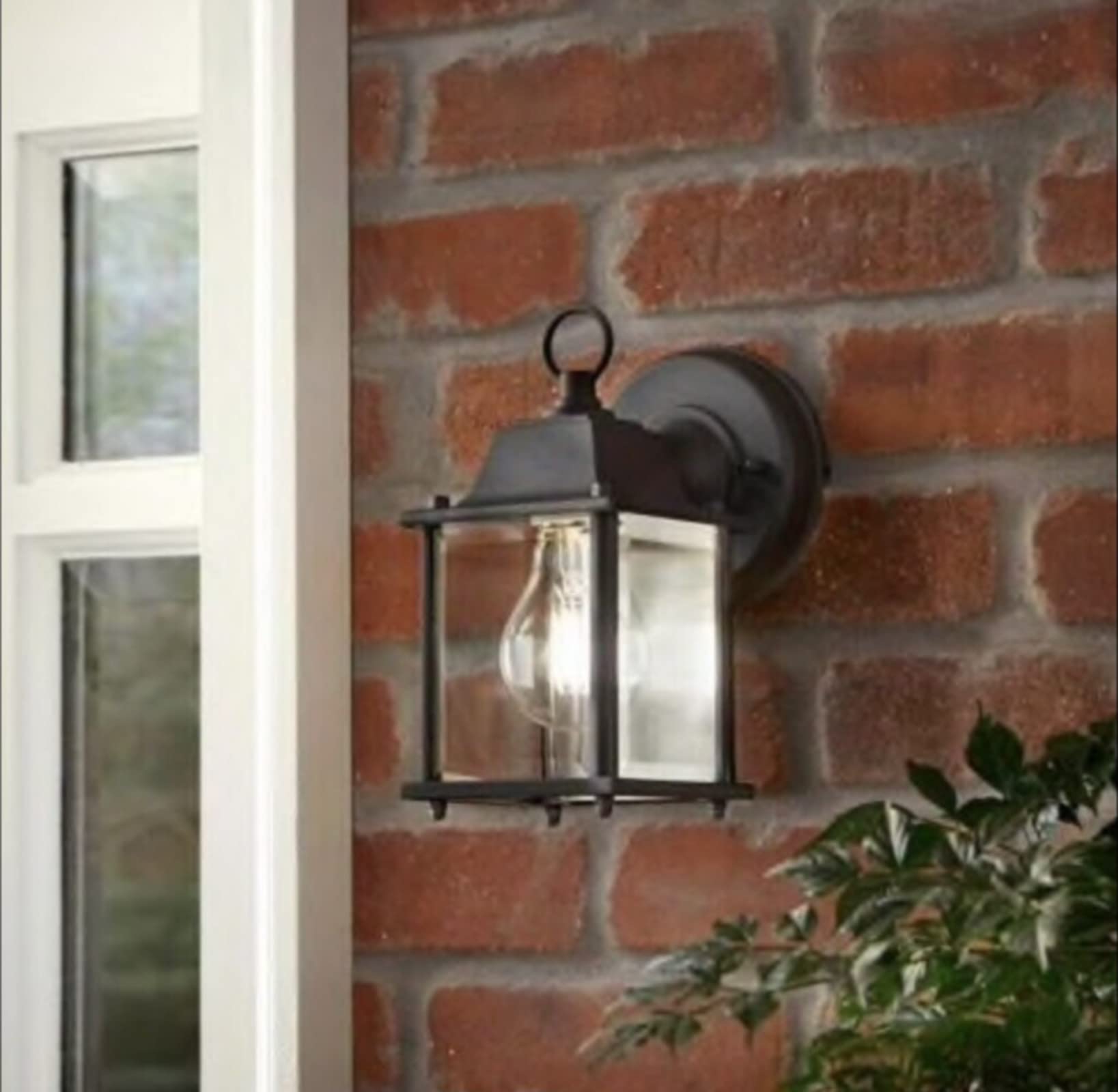 NO HARDWARE 8.5” Black Outdoor Coach Wall Lantern Wet Locations Clear Glass