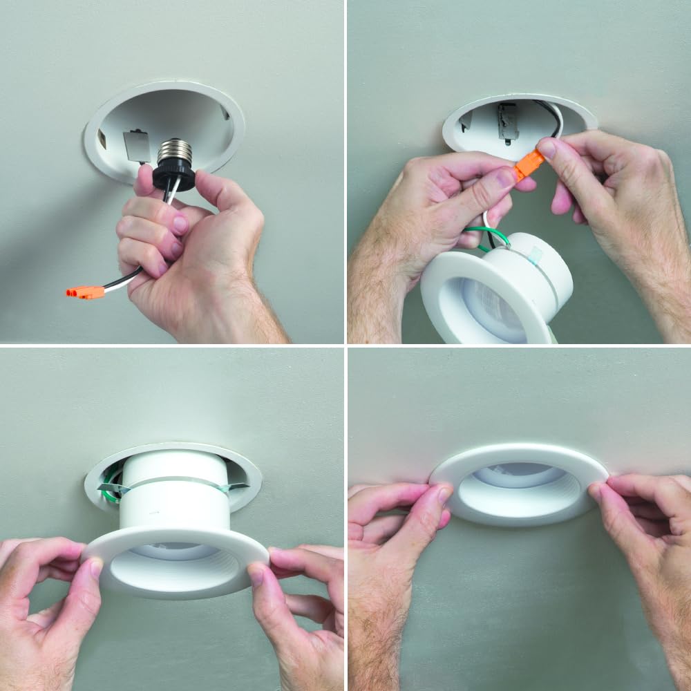 HALO RL 4 in. White Integrated LED Recessed Ceiling Light Trim at Selectable CCT (2700K-5000K), Extra Brightness (915 Lumens)