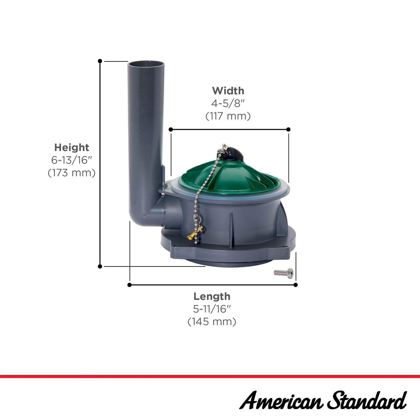 American Standard 3280.040-0070A 4-Inch Flush Valve Assembly for Champion One-Piece Toilets(Compatible ONLY with SELECT Champion 4 One-Piece toilet), Black