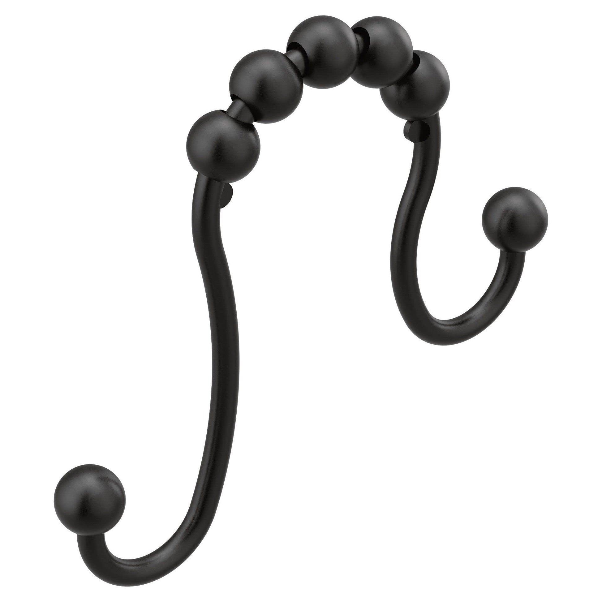 Moen Matte Black Shower Curtain Rings, Pack of 12, SR2201BL