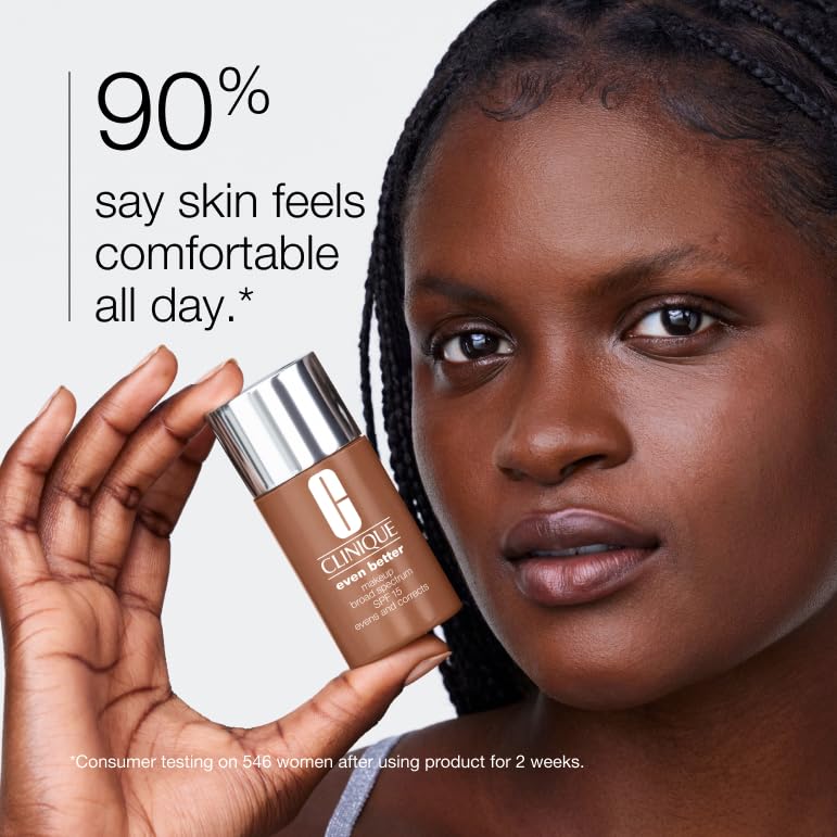 Clinique Even Better Makeup Liquid Foundation SPF 15 With Vitamin C For Dry + Oily Combination Skin Types | Medium Coverage + Natural Finish | Evens Skin Tone + Reduces Dark Spots, Neutral, 1 Fl Oz