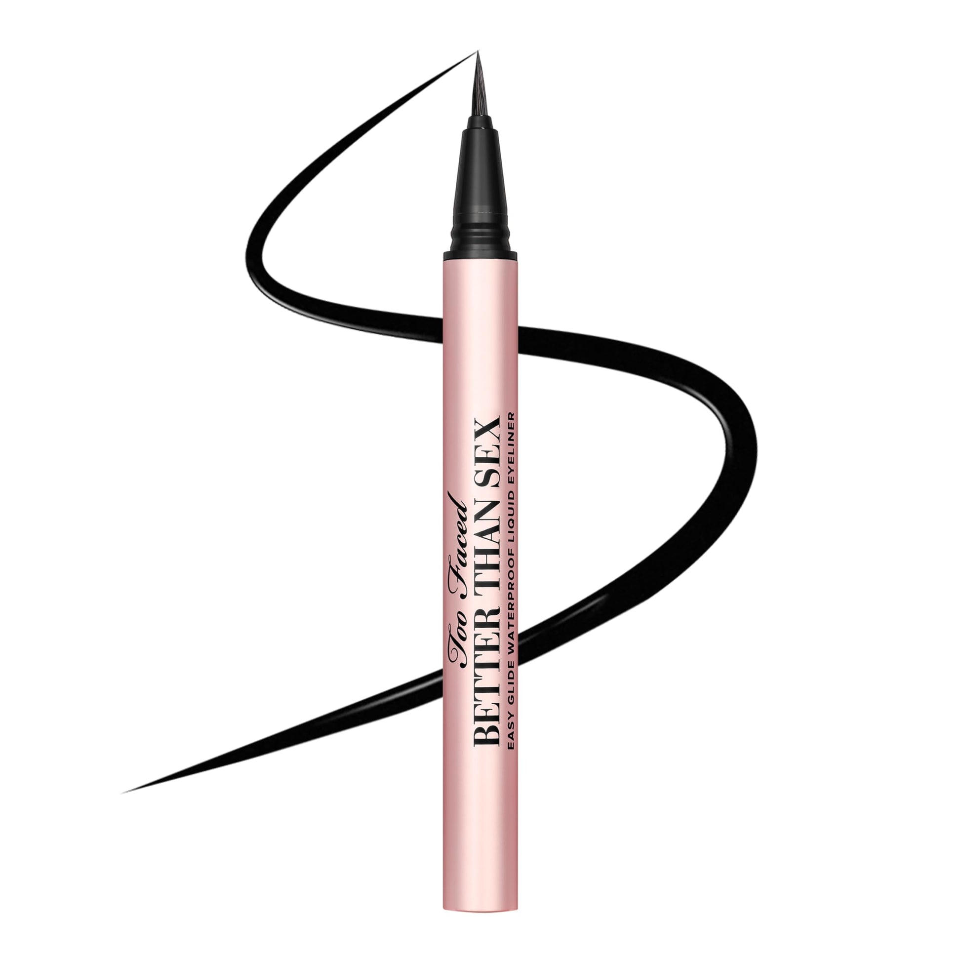 Too Faced Better Than Sex Easy Glide Liquid Eyeliner | Flake & Waterproof Liquid Eyeliner For Intense Pigment, 0.02 Fl Oz, Black