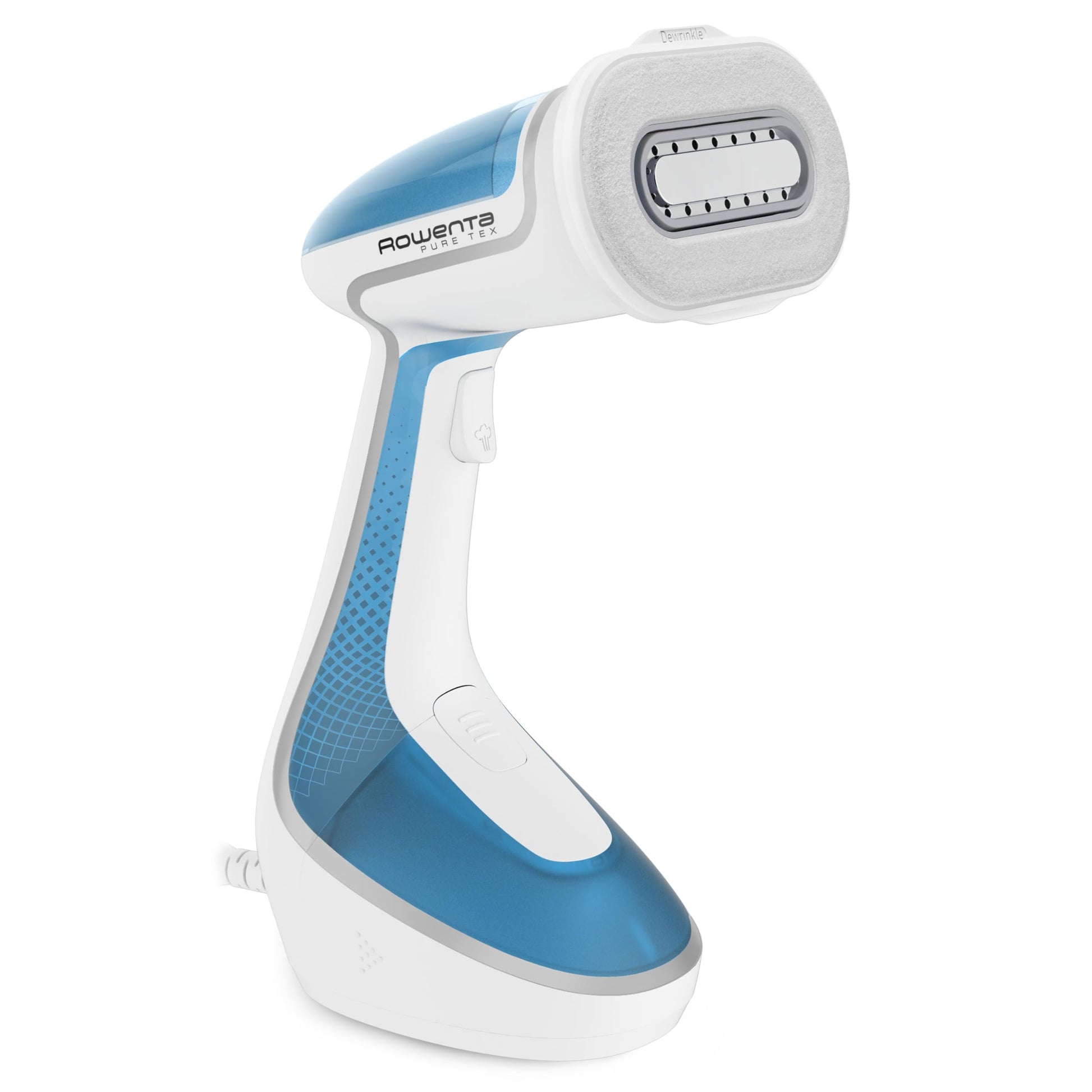 Rowenta, Steamer for Clothes, Pure Tex 4-in-1 Steamer, 1700W, XL 6.8 Ounce Water Tank, 25 Second Heat Up, Powerful Steam, Reversible Pad System, Light Blue, DR9530