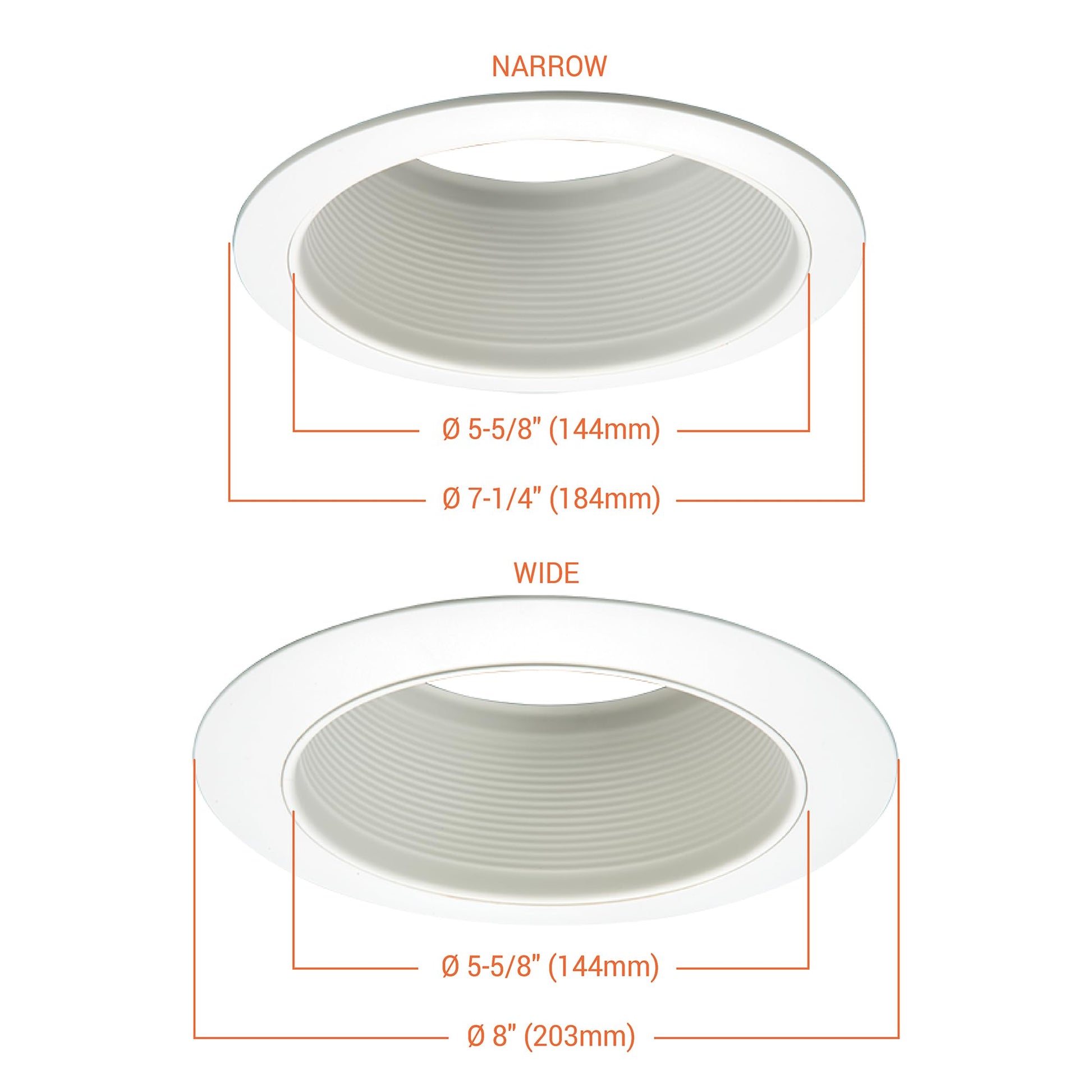 HALO E26 Series 6 in. White Recessed Ceiling Light Fixture Trim with White Straight Side Metal Baffle (6101WB-18PK)