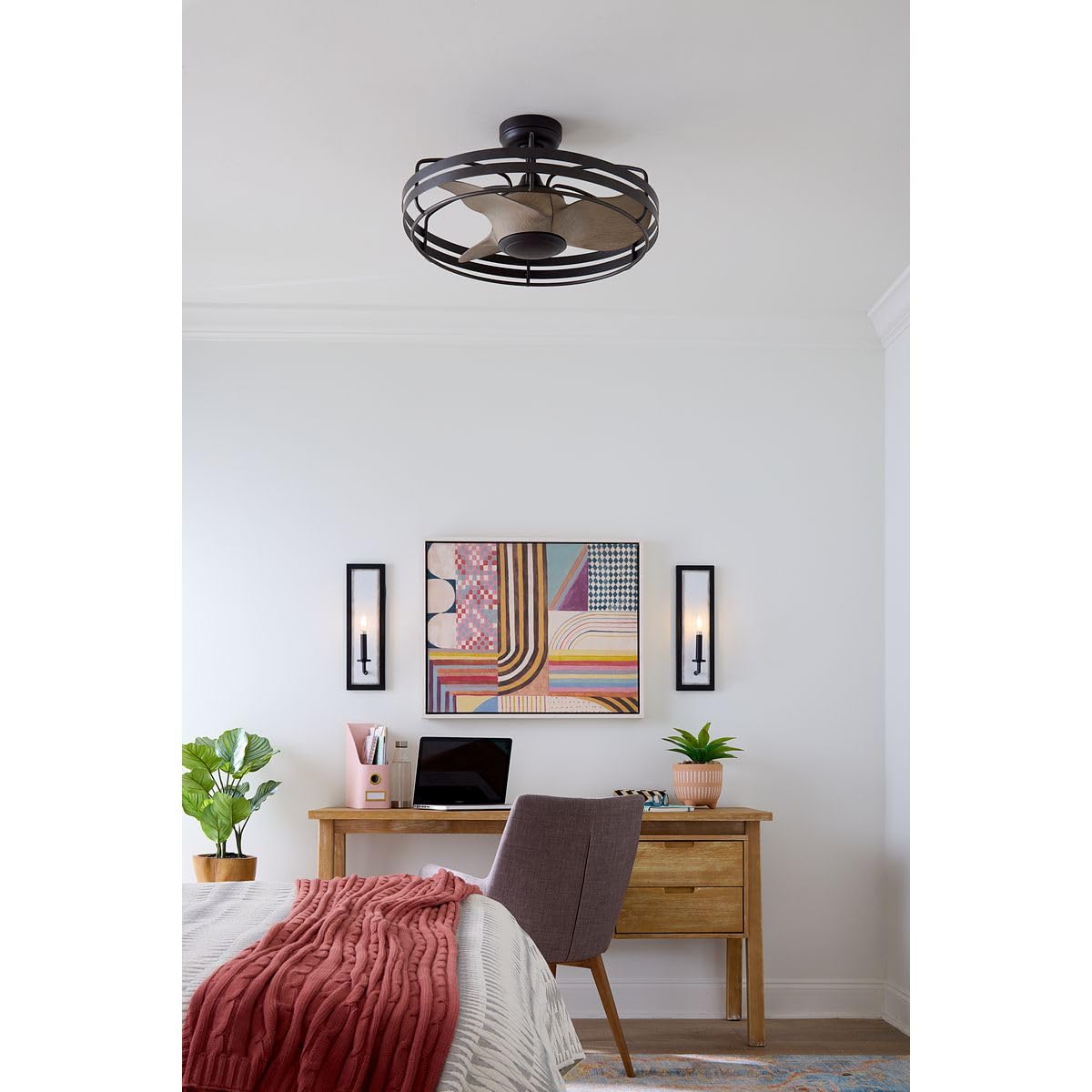 Progress Lighting P250096-31M Bastrop 26" Damp Rated Ceiling Fan, Matte Black
