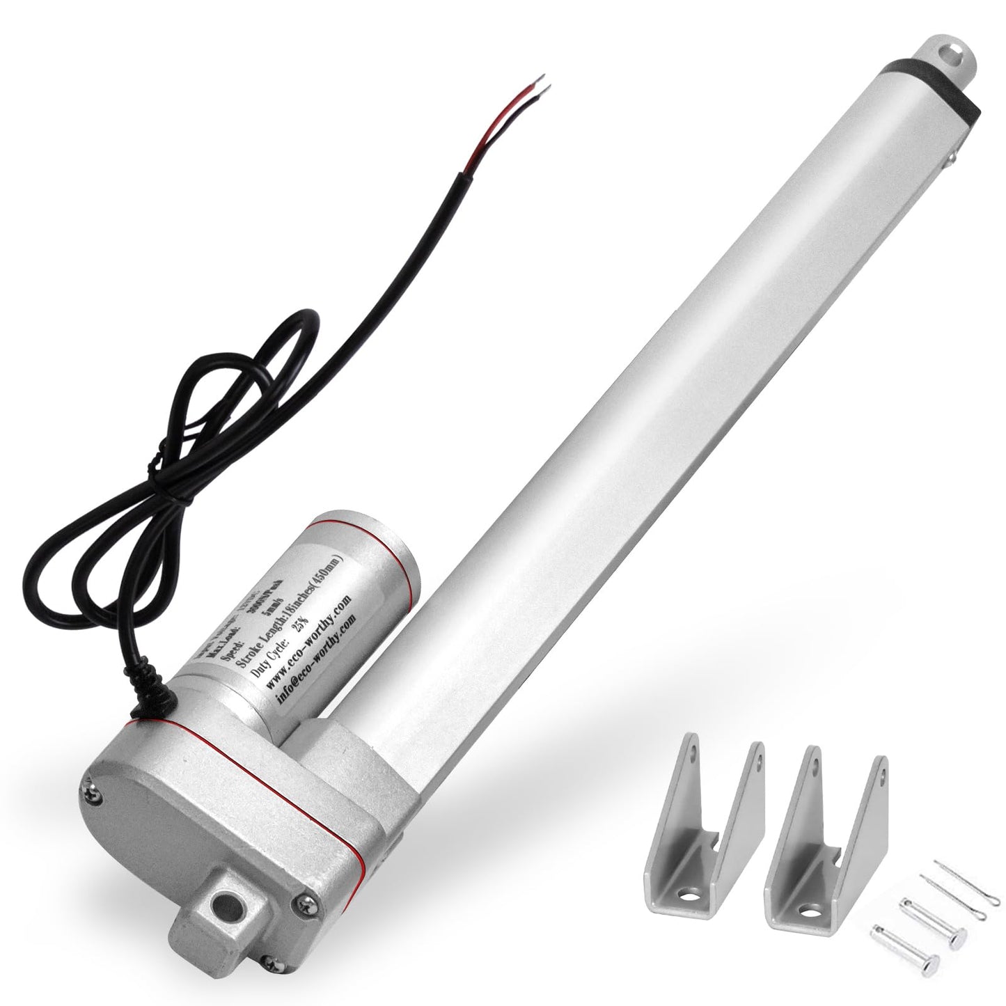ECO-WORTHY Linear Actuator Heavy Duty 3000N/660lbs with Mounting Brackets Multi-Function (12V, 18")