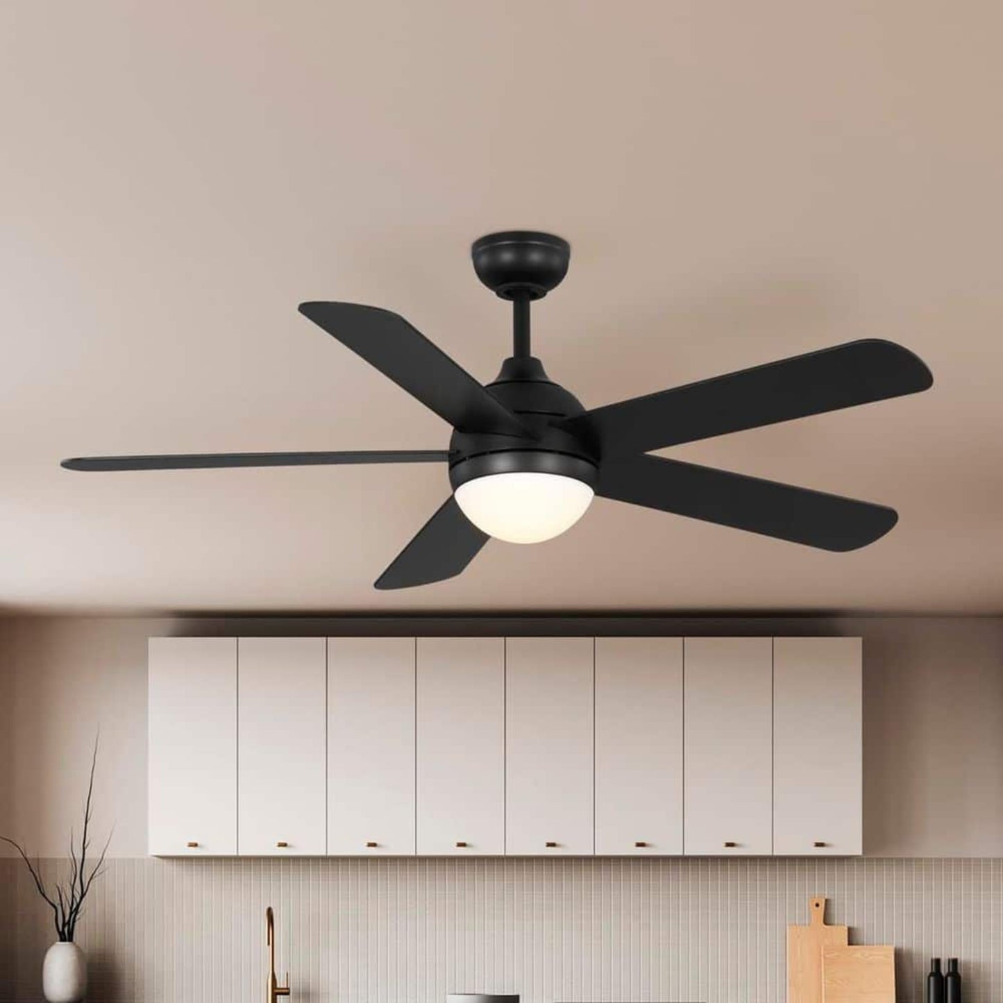 PARTS - DECORATIVE COLLAR ONLY - Hampton Bay Morland 52 in. Smart Indoor/Covered Outdoor Matte Black Ceiling Fan